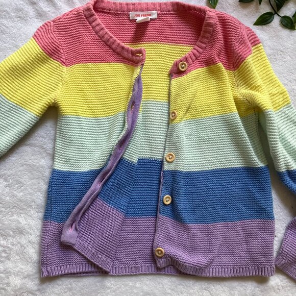 FREE w/ Purchase Joe Fresh 3T Cardigan Multicolor Striped Kids Sweater - Picture 11 of 16